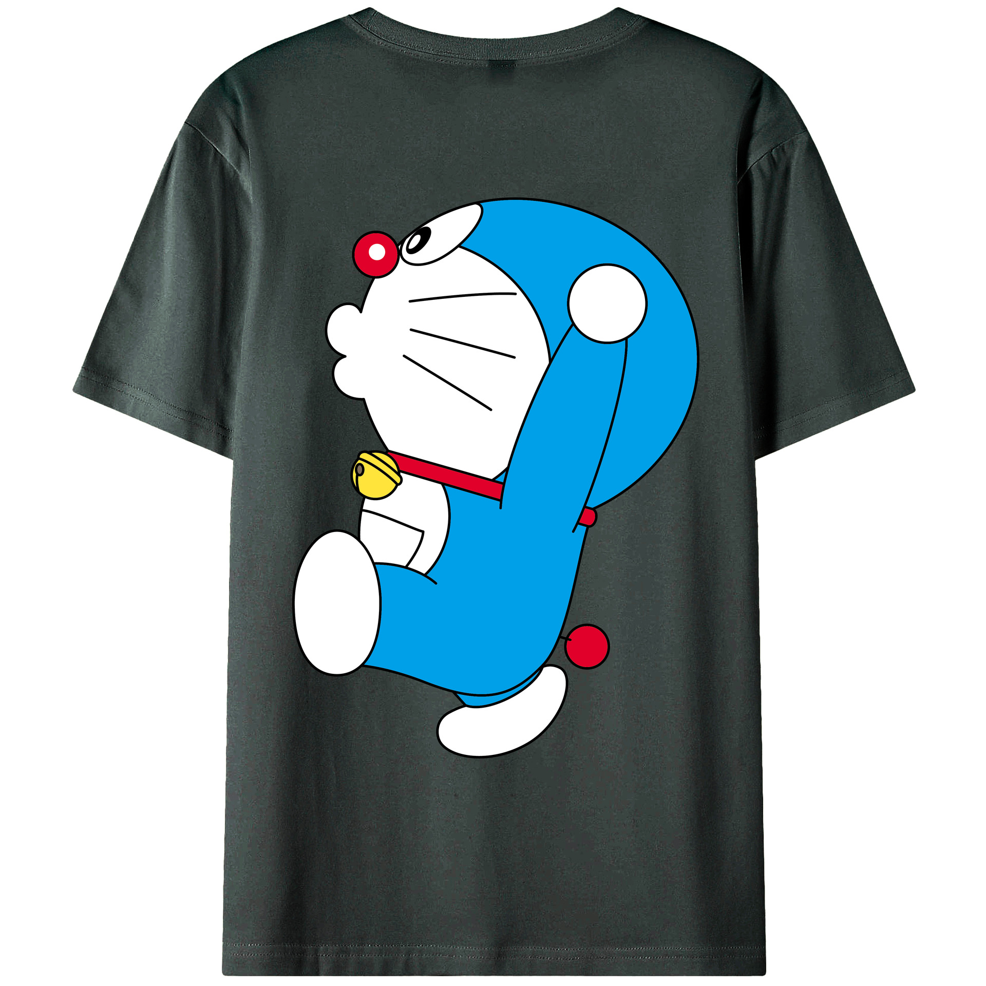 （画像用） ドラえもん Doraemon 綿100％ メンズ半袖Tシャツ（バックプリント） 通気性